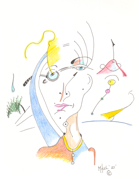 Abstract drawing of a person.