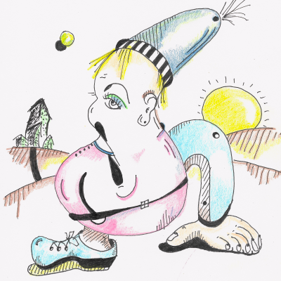 Abstract drawing of a person reinventing themself.